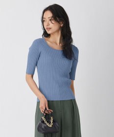 ICB L 【新色追加・洗える】シンセティックハイゲージ 5分袖リブニット