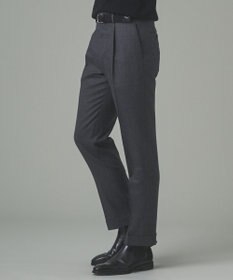 GOTAIRIKU 【保温性/ストレッチ/シワになりにくい】サキソニーストレッチパンツ（１タック）