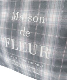 Maison de FLEUR ブランドロゴ刺繍チェックスクエアトート