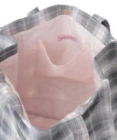 Maison de FLEUR ブランドロゴ刺繍チェックスクエアトート