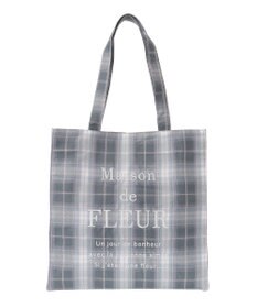 Maison de FLEUR ブランドロゴ刺繍チェックスクエアトート