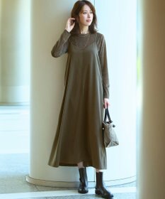 23区 L 【見上愛さん着用/洗える】スエーディーサテン キャミソール ワンピース