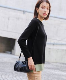 Tiaclasse 【洗える】重ね着風配色ニットチュニック