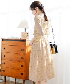 Tiaclasse L 【洗える】花柄フレアワンピース