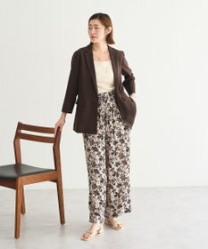 YECCA VECCA アートプリントスリットワイドパンツ