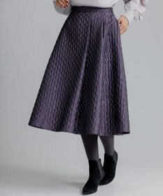 組曲 ジオメトリックフラワージャガード フレアスカート