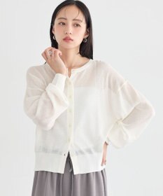 earth music&ecology 【WEB限定】接触冷感シアークルーニットカーディガン