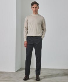 GOTAIRIKU 25年新作【洗える/チクチクしにくい/ピリングしにくい】イタリア糸 ハイゲージ カバーネックニット_WOOL100％