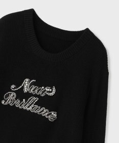 GRACE CONTINENTAL ビジューロゴニットトップ