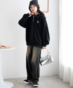 WEGO ハーフジップBIGスウェット