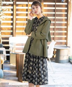 Tiaclasse L 【洗える】花柄フレアワンピース