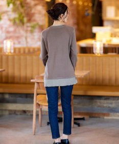 Tiaclasse 【洗える】重ね着風配色ニットチュニック