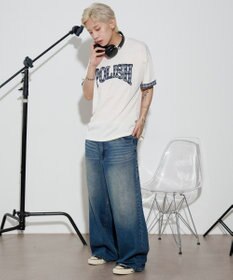 WEGO 【ユニセックス着用ITEM】チェックディテールロゴT（SS）