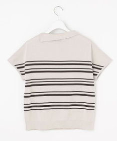 J.PRESS LADIES 【WEB限定カラーあり・洗える・抗菌防臭】COTTON POLYESTER ボーダー 襟付き ニット