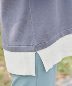 Tiaclasse 【洗える】重ね着風配色ニットチュニック