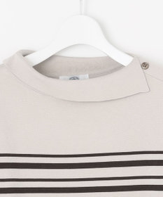 J.PRESS LADIES 【WEB限定カラーあり・洗える・抗菌防臭】COTTON POLYESTER ボーダー 襟付き ニット