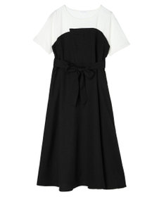 Green Parks 共ベルト付きビスチェ風ドッキングワンピース