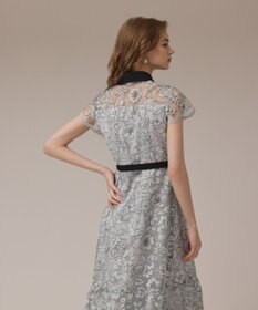 GRACE CONTINENTAL チュールフラワー刺繍ワンピース