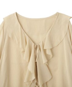 YECCA VECCA ラッフルリボンシアーブラウス