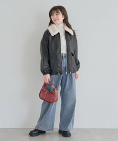 Green Parks ・ＥＬＥＮＣＡＲＥ　ＤＵＥフェイクレザーＺＩＰブルゾ