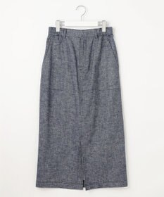 自由区 【洗える】コットンリネンシャンブレー スカート