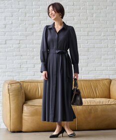 自由区 【洗える】ボリュームスリーブシャツ ドレス