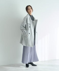 YECCA VECCA ウール混ミドル丈スタンドカラーコート