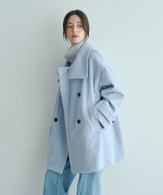 YECCA VECCA ウール混ミドル丈スタンドカラーコート