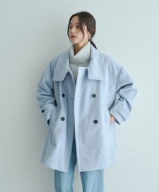 YECCA VECCA ウール混ミドル丈スタンドカラーコート