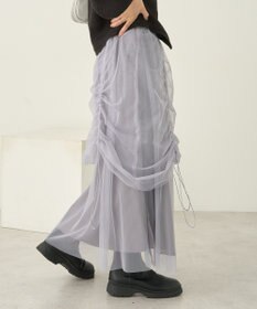earth music&ecology ２ｗａｙドロストチュールスカート