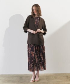 YECCA VECCA ぼかし柄プリーツワンピース