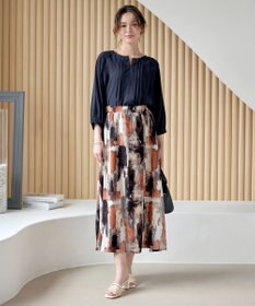 Tiaclasse 【洗える】ペイント柄スカート