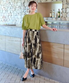 Tiaclasse 【洗える】ペイント柄スカート