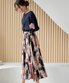 Tiaclasse 【洗える】ペイント柄スカート