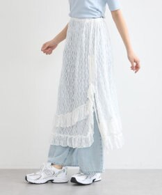 earth music&ecology ２ｗａｙレースレイヤードスカート