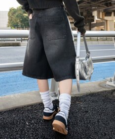 WEGO ウエストドロストダブルニーバギーハーフパンツ