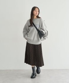 earth music&ecology 【洗濯機洗い可】スウェットライクロゴニットプルオーバー