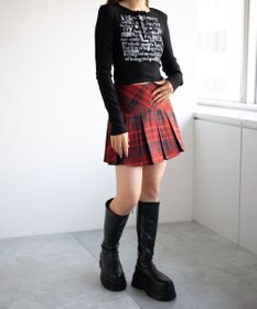 WEGO ヘンリーネックグラフィックピチトップス