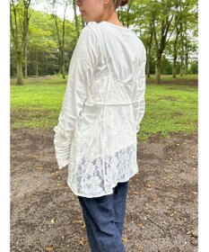 Green Parks AnriettMusee シャーリングスリーブＴシャツ＋レースキャミソールＳＥＴ