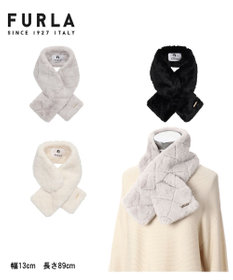 MOONBAT FURLA キルティングデザインフェイクファーマフラー