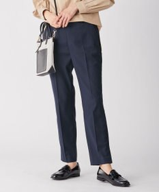 J.PRESS LADIES 【洗える】ポリエステルレーヨンマイクロギャバストレッチ テーパード パンツ
