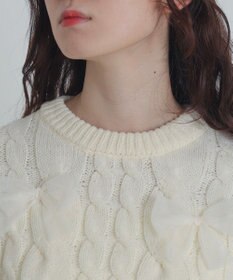 WEGO チュールリボンケーブルニット