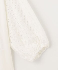 ANY 【洗濯機可】エンブロイダリー スキッパーチュニックブラウス