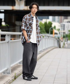 WEGO 【ユニセックス着用ITEM/SMLサイズ展開】ルーズテーパードデニムパンツ