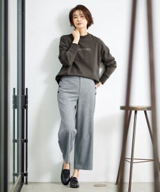 J.PRESS LADIES L 【洗える】Mixツイードチェック  セミワイド パンツ