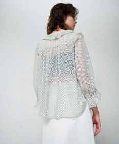 GRACE CONTINENTAL ドットラッフルブラウス