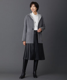 J.PRESS LADIES 【リバーシブル】ウールナイロン リバー フーデッドコート