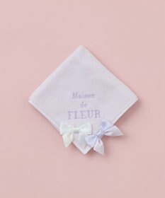 Maison de FLEUR バイカラーリボンタオルハンカチ