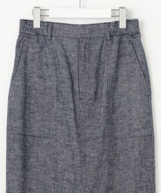 自由区 【洗える】コットンリネンシャンブレー スカート