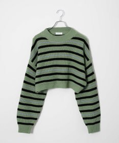 WEGO ボーダーショートニットプルオーバー